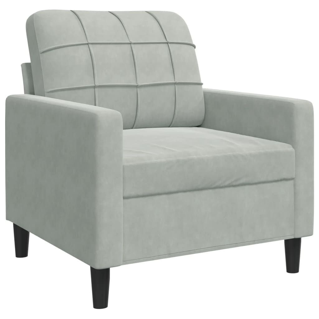 vidaXL Fauteuil Lichtgrijs Fluweel - 60cm - 40% Korting!