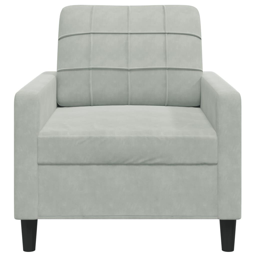 vidaXL Fauteuil Lichtgrijs Fluweel - 60cm - 40% Korting!