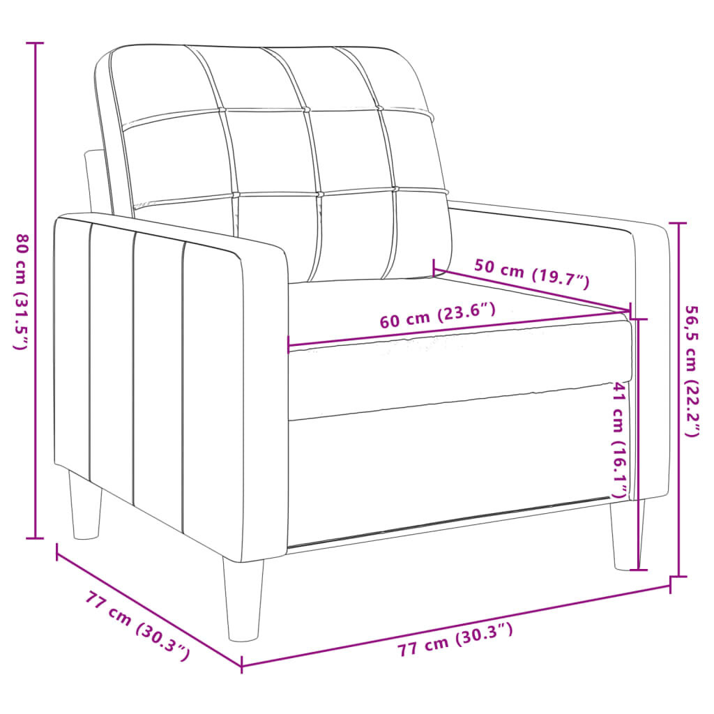 vidaXL Fauteuil Lichtgrijs Fluweel - 60cm - 40% Korting!