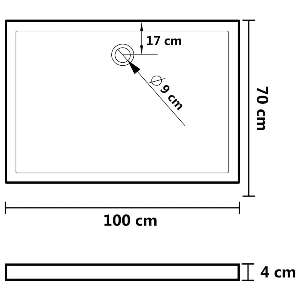 VidaXL Douchebak 70x100cm Wit - 35% Korting! Nieuw!