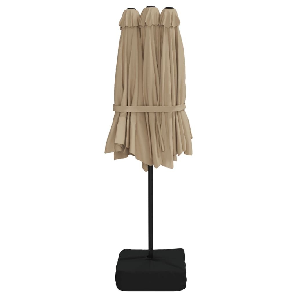 VidaXL Dubbele Parasol 449cm Taupe -40%! Topdeal