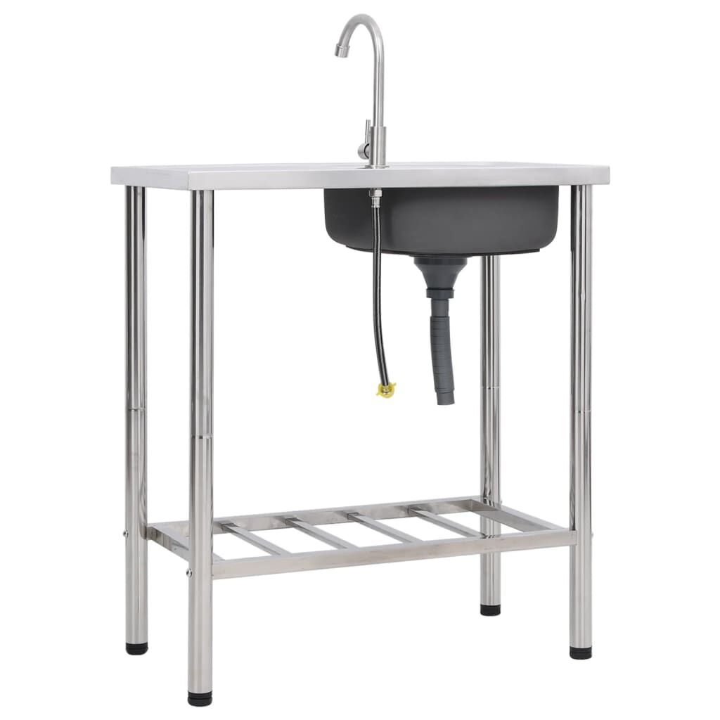 vidaXL Camping Gootsteen RVS + Kraan -40%! (Retour)