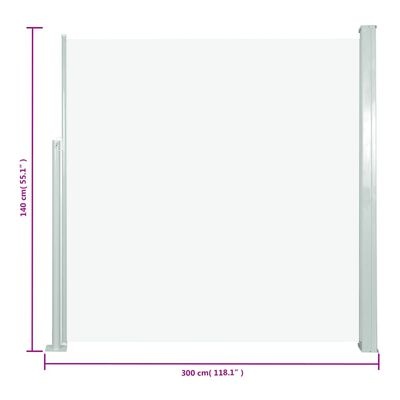 vidaXL Uittrekbaar Tuinscherm 140x300cm Crème - 40% Korting!
