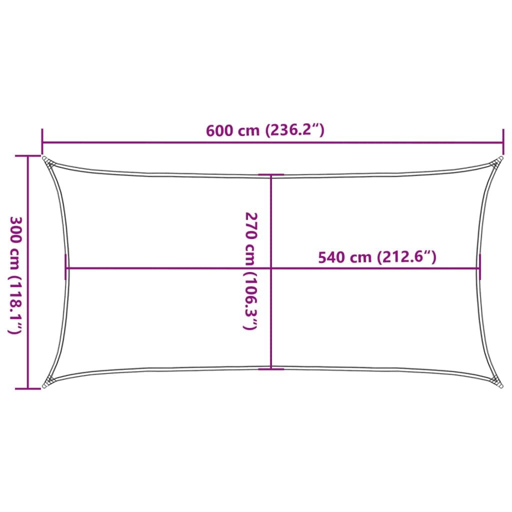 Zonnezeil Crème 3x6m HDPE - 46% Korting! (Geretourneerd)
