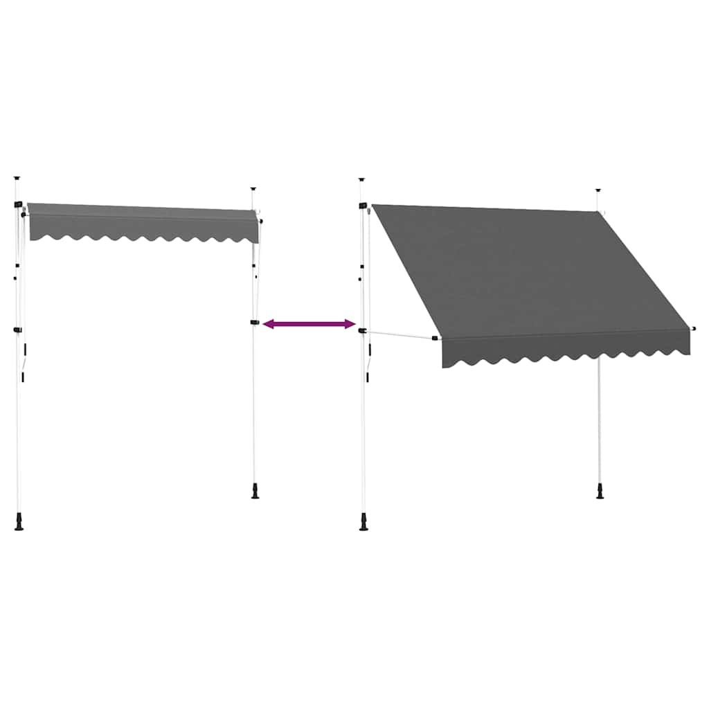 VidaXL Luifel 250cm Antraciet - Handmatig - 35% Korting!