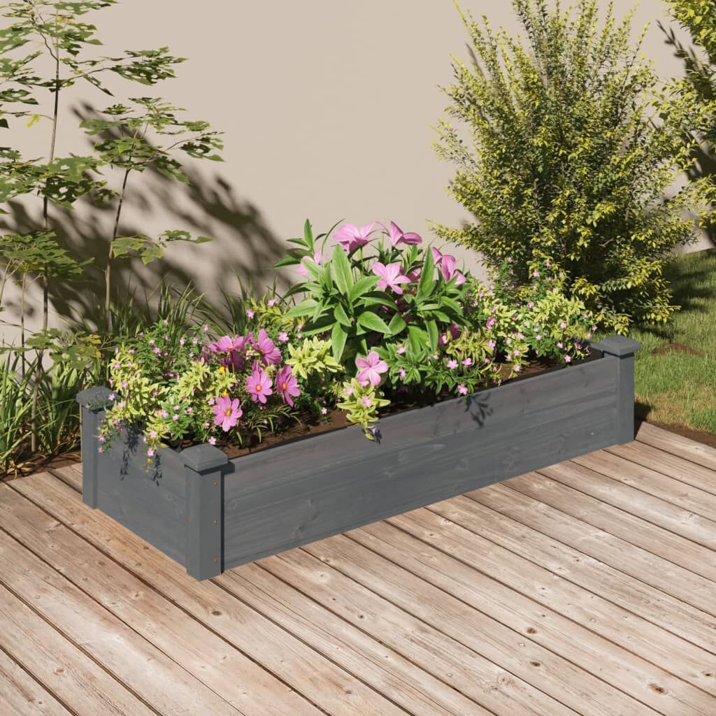 VidaXL Verhoogde Plantenbak Grijs 120cm - 40% Korting!