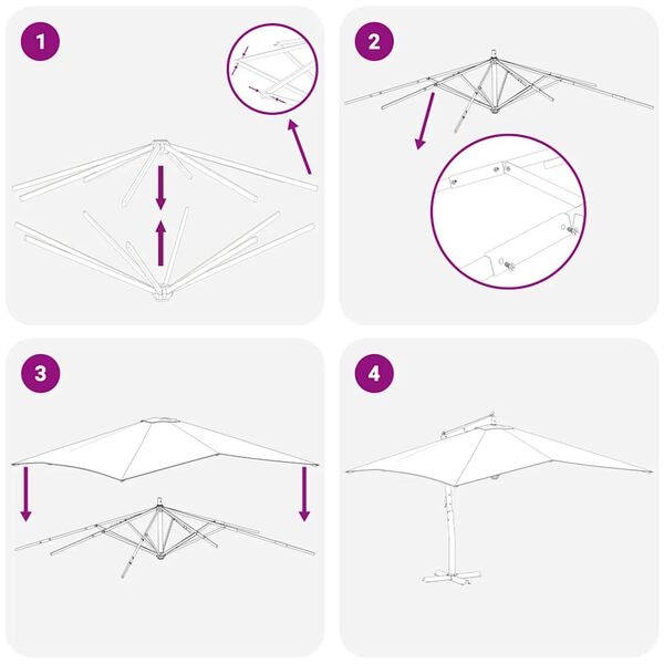 VidaXL Zweefparasol 400x300cm Antraciet -55% Korting!