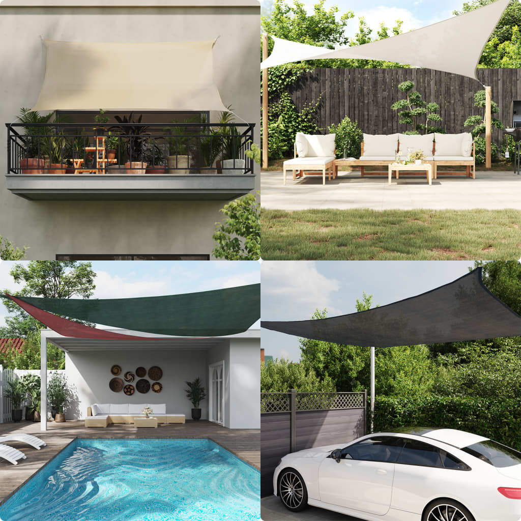 Zonnezeil 5x8m Zwart HDPE - 40% Korting!