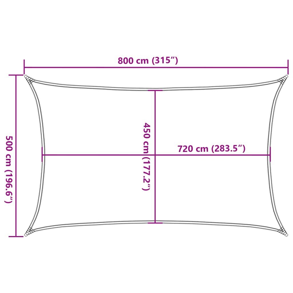 Zonnezeil 5x8m Zwart HDPE - 40% Korting!