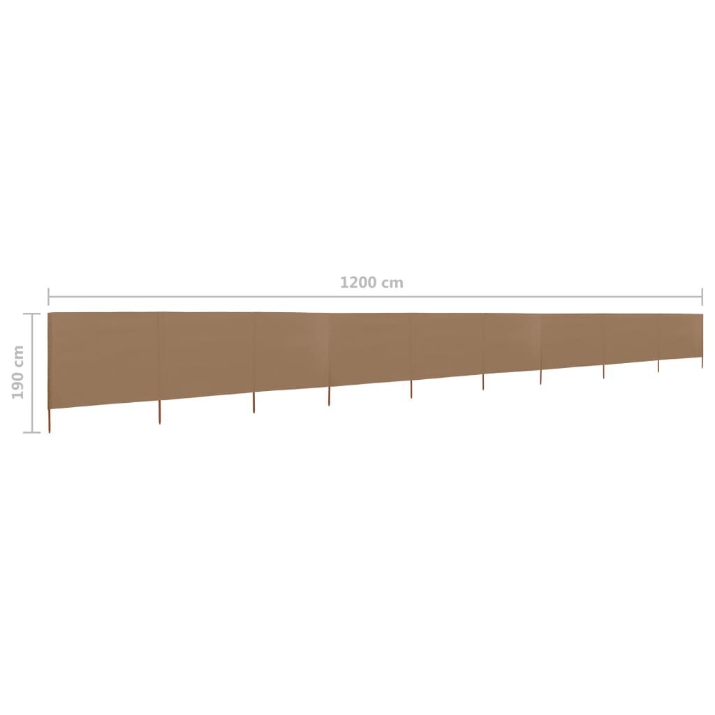 vidaXL Windscherm 9-Panelen Taupe - 1200cm - 55% Korting!