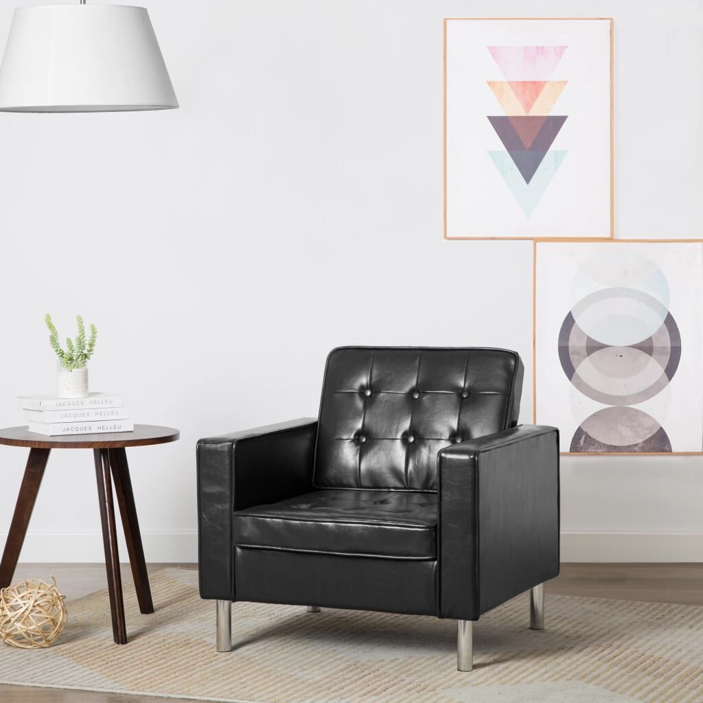 vidaXL Fauteuil Zwart Kunstleer - Zo Goed Als Nieuw! 46% Korting