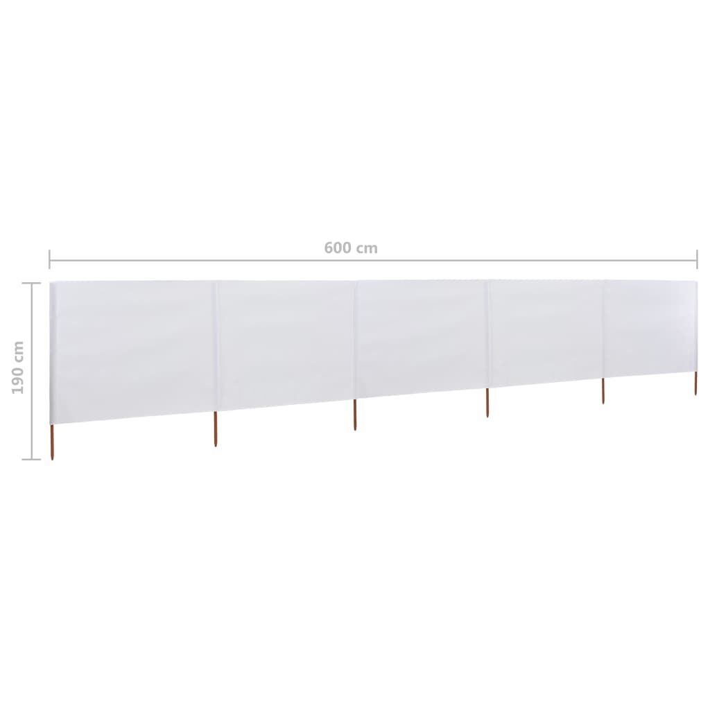VidaXL Windscherm 600x160cm Zandwit - 40% Korting!