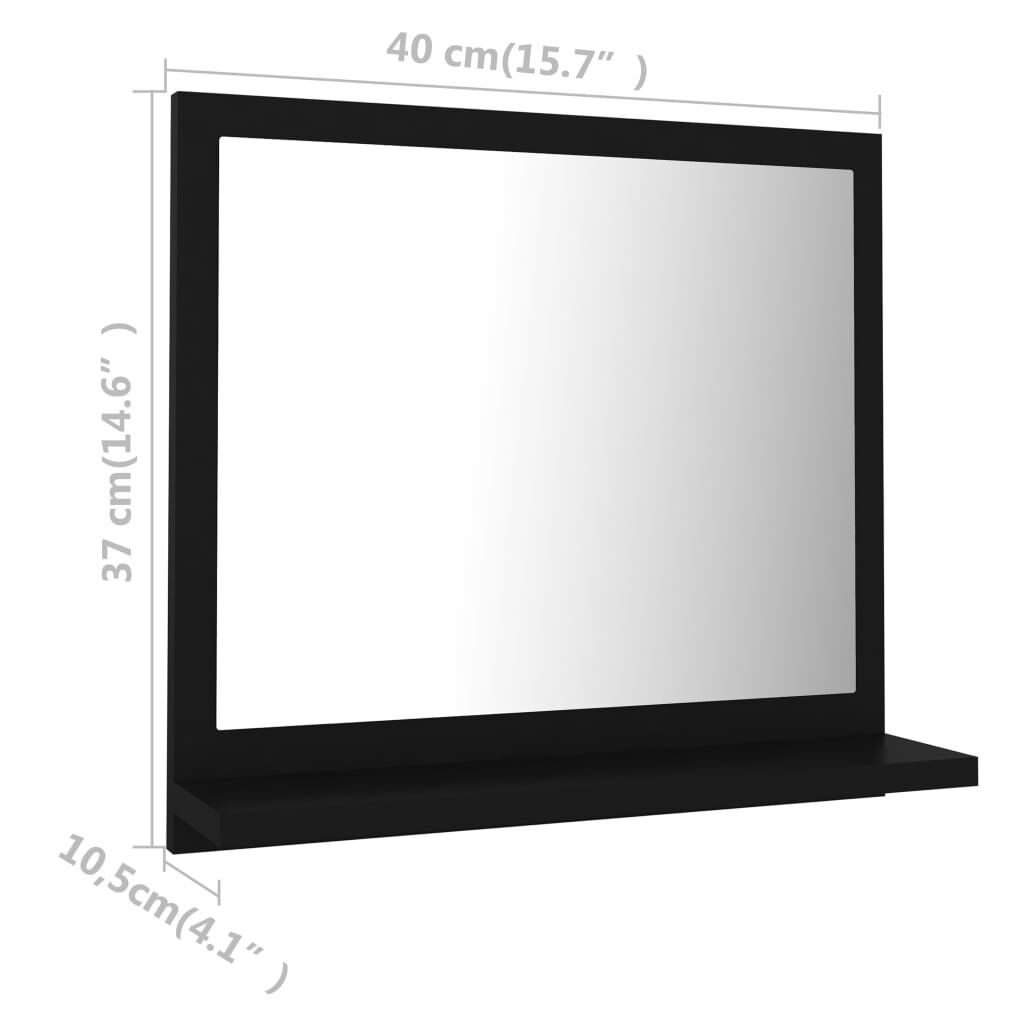 vidaXL Badkamerspiegel Zwart 40cm - 42% Korting! Zo Goed Als Nieuw