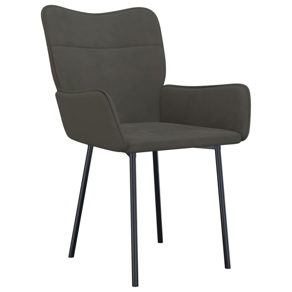 VidaXL Eetkamerstoelen (2) Donkergrijs Fluweel -40%