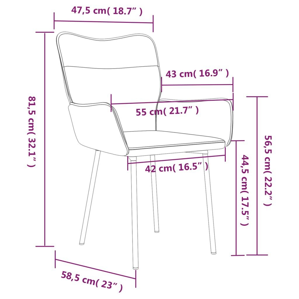 VidaXL Eetkamerstoelen (2) Donkergrijs Fluweel -40%
