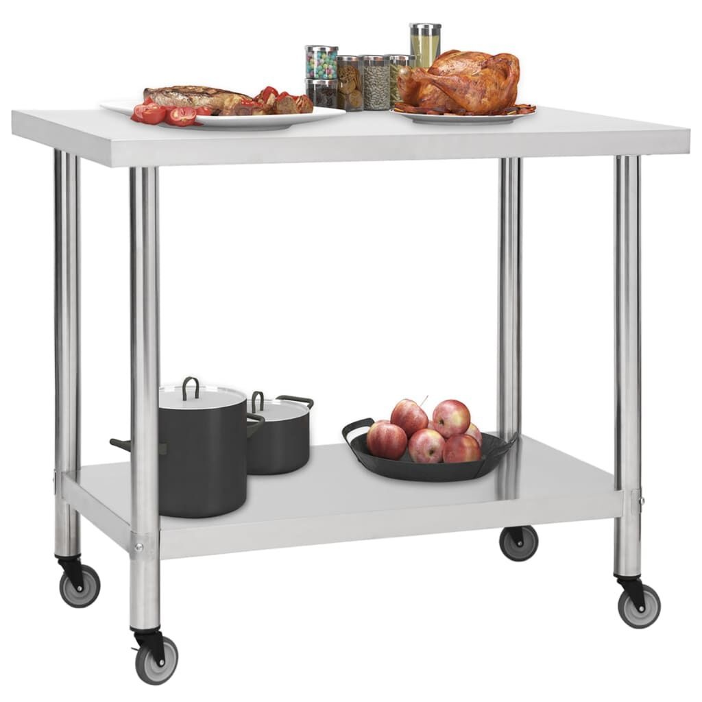 RVS Keukenwerktafel 80x60cm - 35% Korting! Zo Goed Als Nieuw!