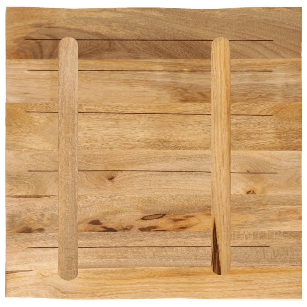 Massief Mangohouten Tafelblad 80x80cm - Natuurlijke Rand - 35% Korting!