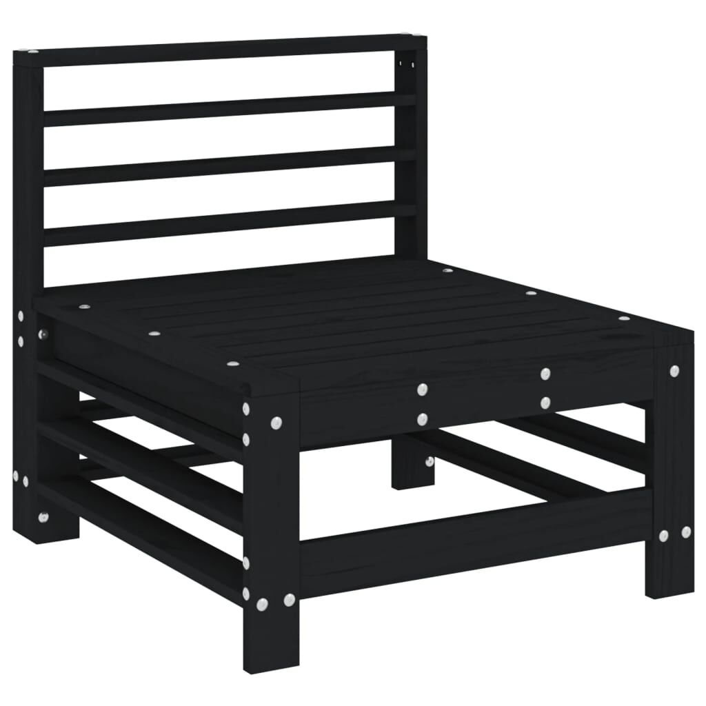 vidaXL Loungeset Grenenhout Zwart - 3-delig - 40% Korting!