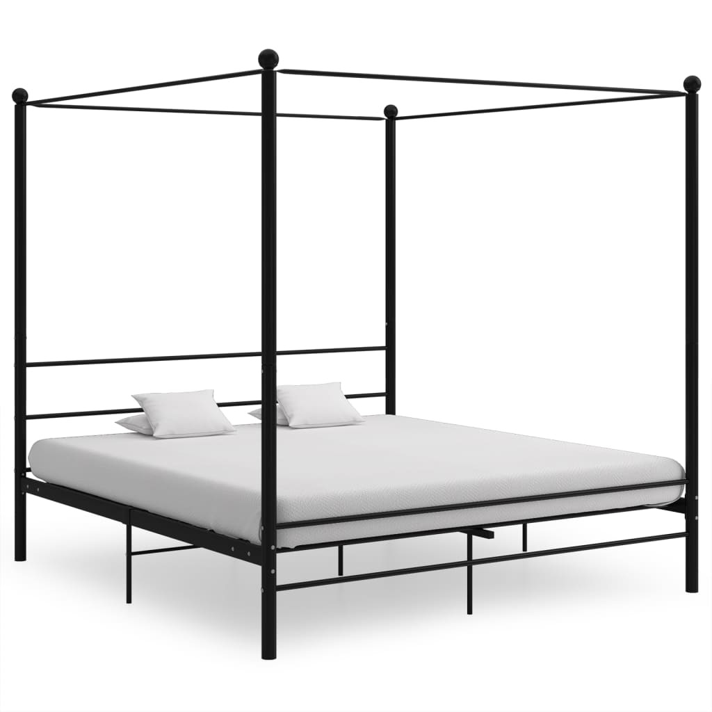 Hemelbedframe 180x200 cm Zwart - Zo Goed Als Nieuw - 40% Korting!