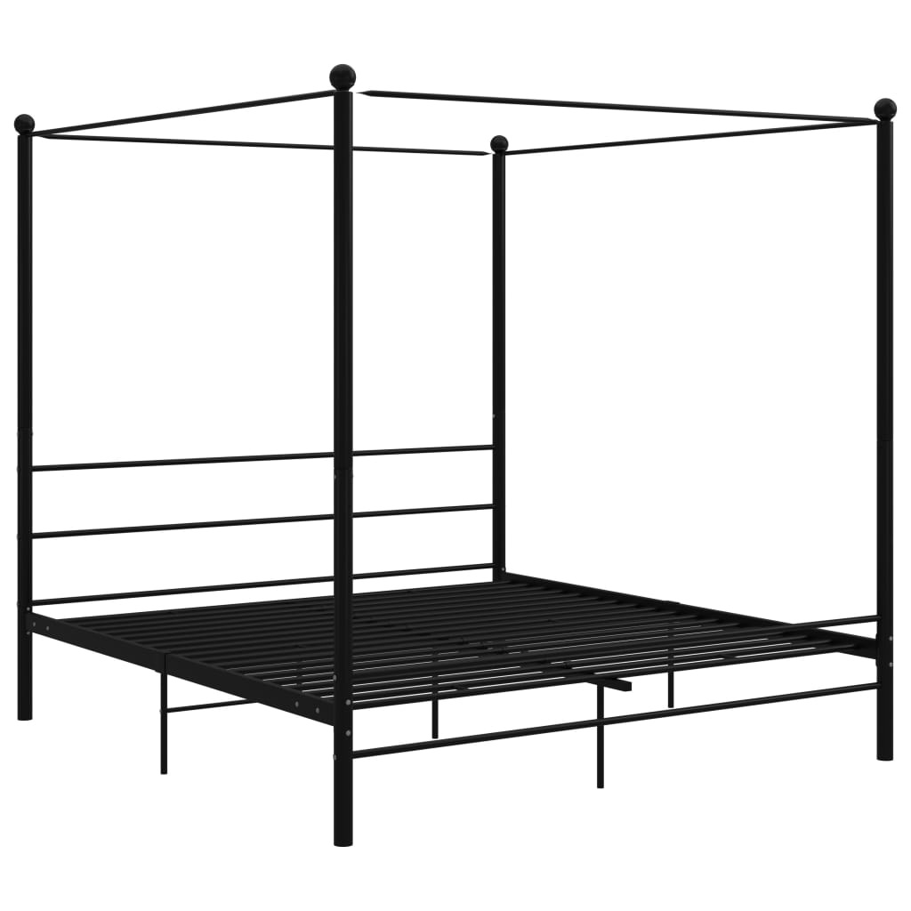 Hemelbedframe 180x200 cm Zwart - Zo Goed Als Nieuw - 40% Korting!
