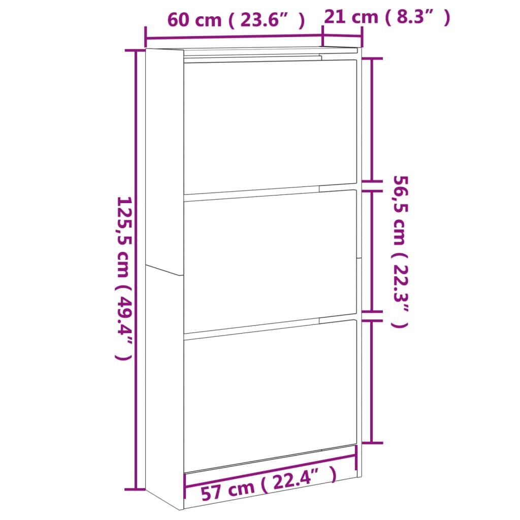 vidaXL Schoenenkast Zwart - 60cm - 35% Korting!
