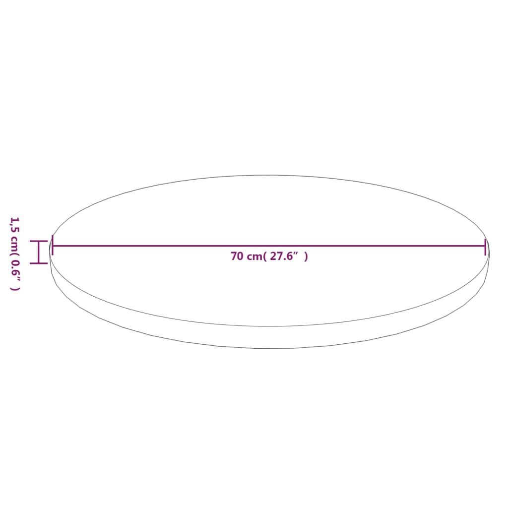 Eiken Tafelblad Ø70cm Lichtbruin - 40% Korting! (Retour)