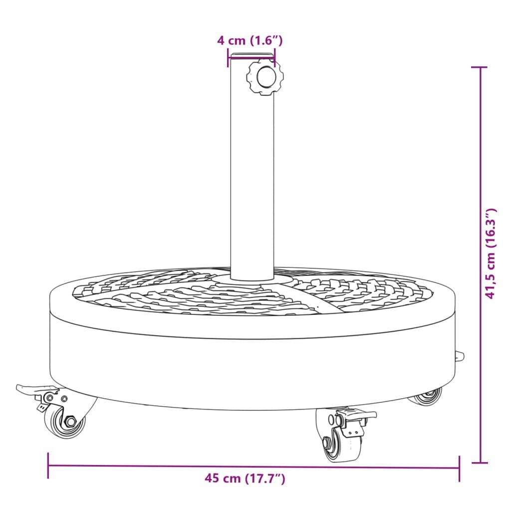 Parasolvoet met Wielen 27kg (Ø38/48mm) - 55% Korting!
