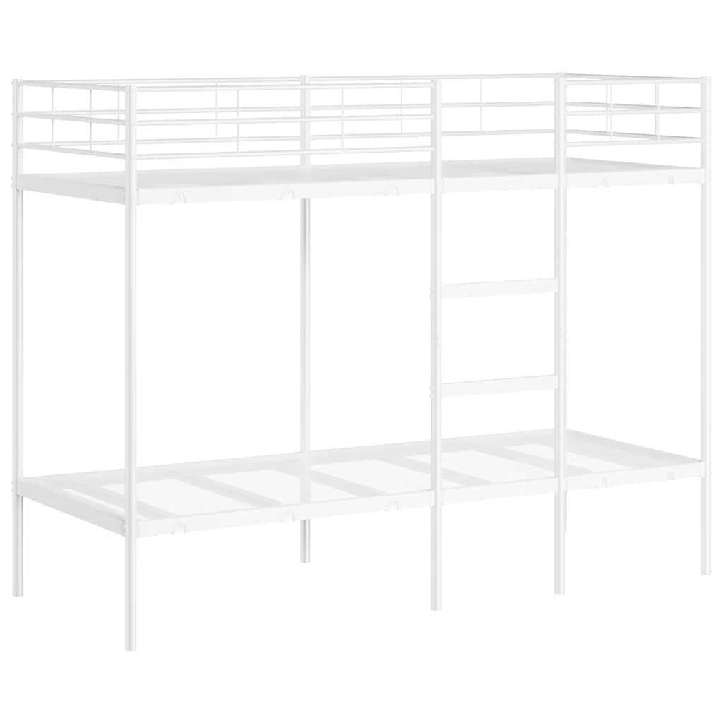 vidaXL Stapelbed zonder matras 75x190 cm staal wit