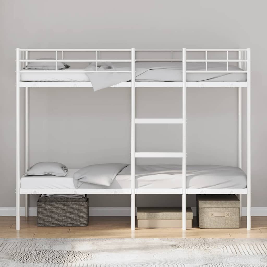 vidaXL Stapelbed zonder matras 75x190 cm staal wit