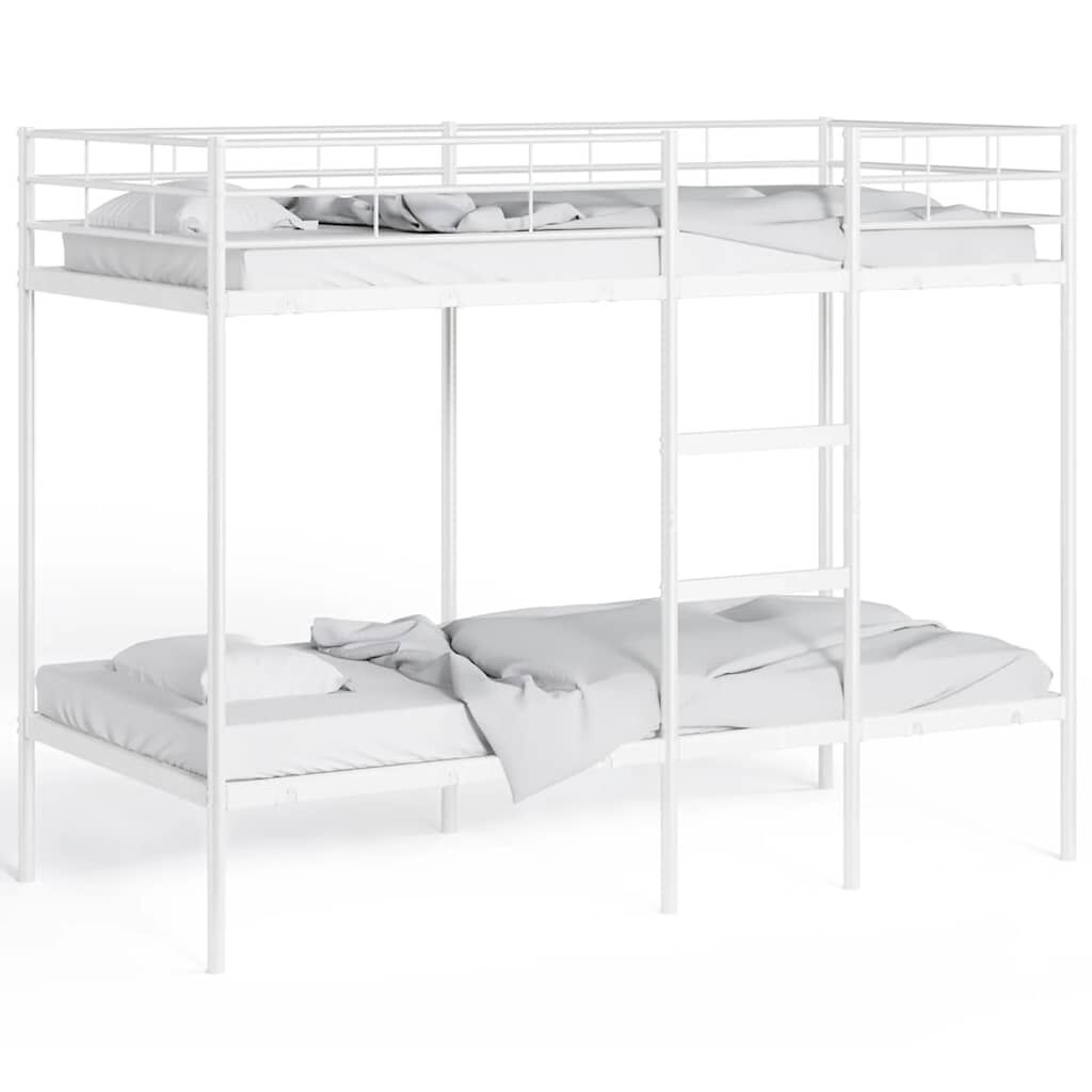 vidaXL Stapelbed zonder matras 75x190 cm staal wit