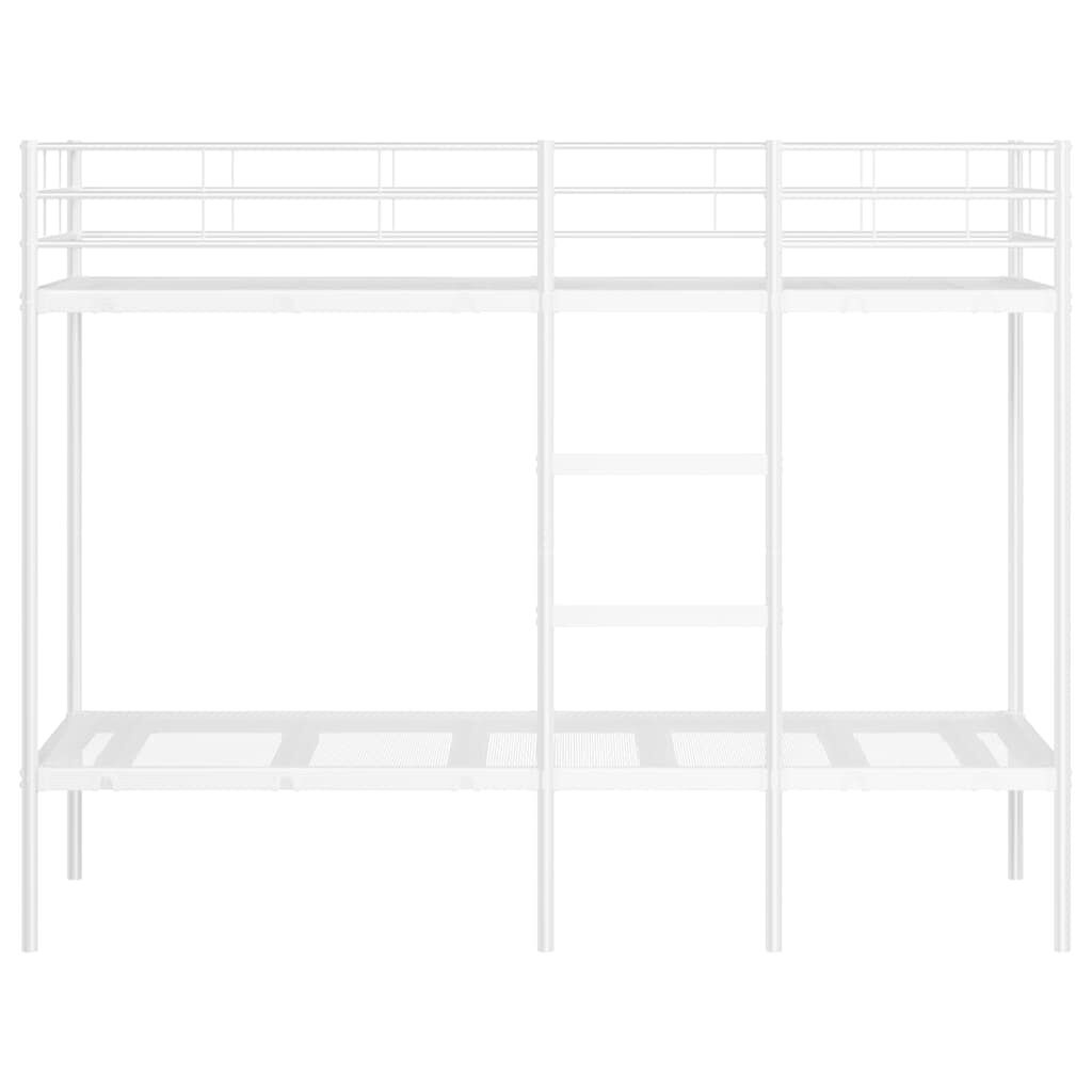 vidaXL Stapelbed zonder matras 75x190 cm staal wit