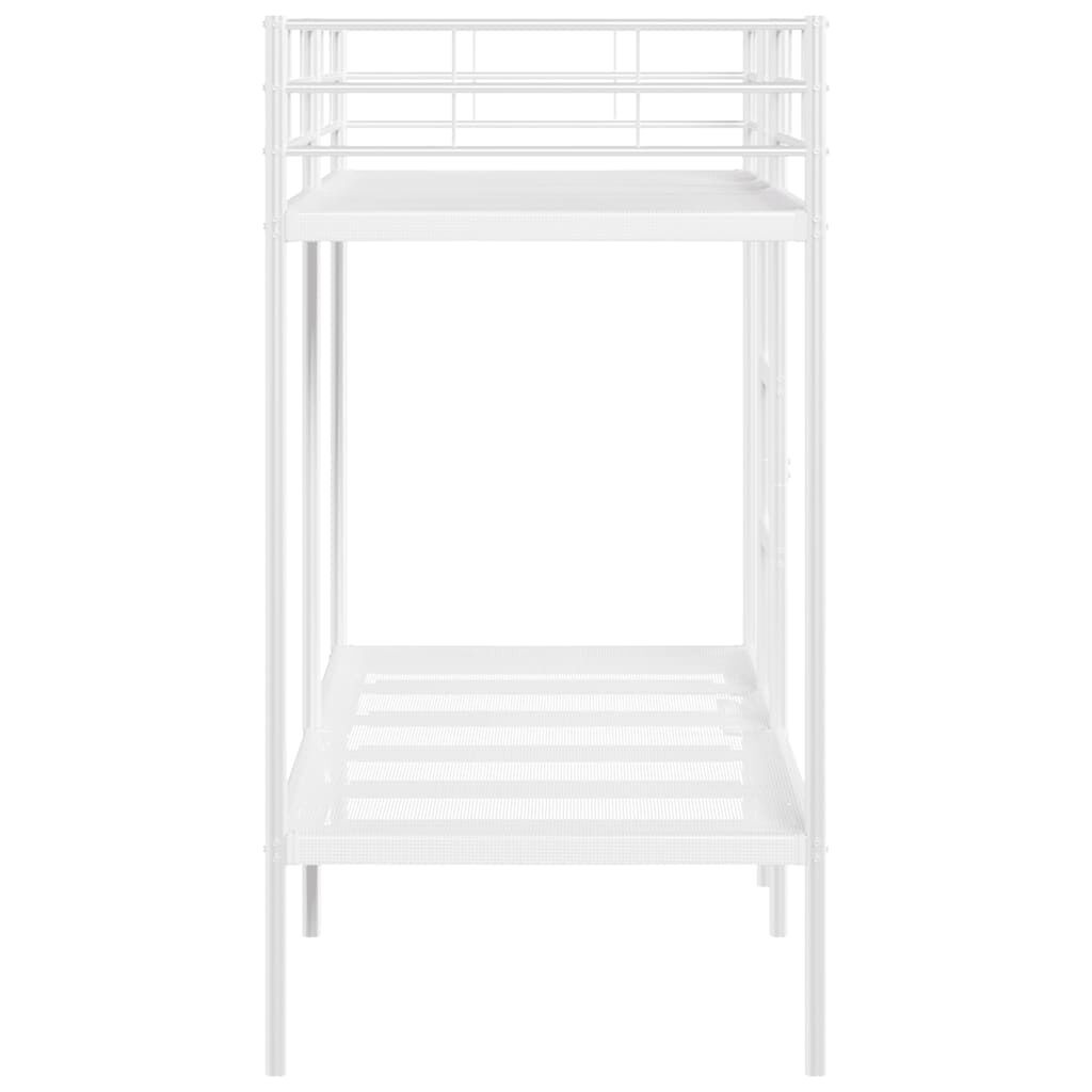 vidaXL Stapelbed zonder matras 75x190 cm staal wit