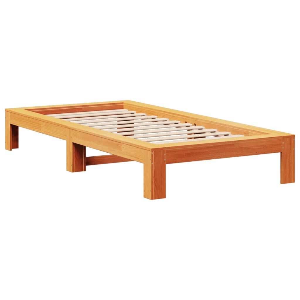 vidaXL Bedframe zonder matras massief grenenhout wasbruin 100x200 cm
