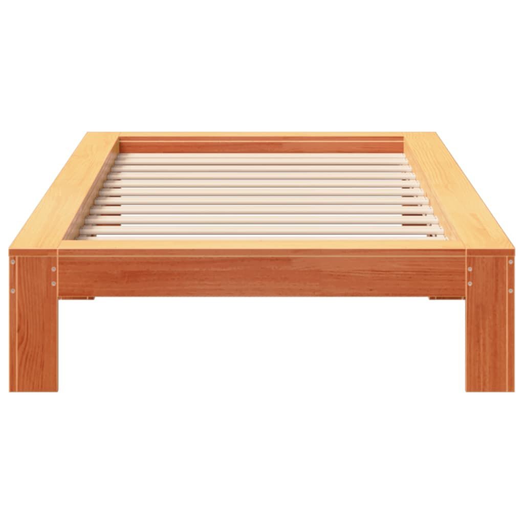 vidaXL Bedframe zonder matras massief grenenhout wasbruin 100x200 cm