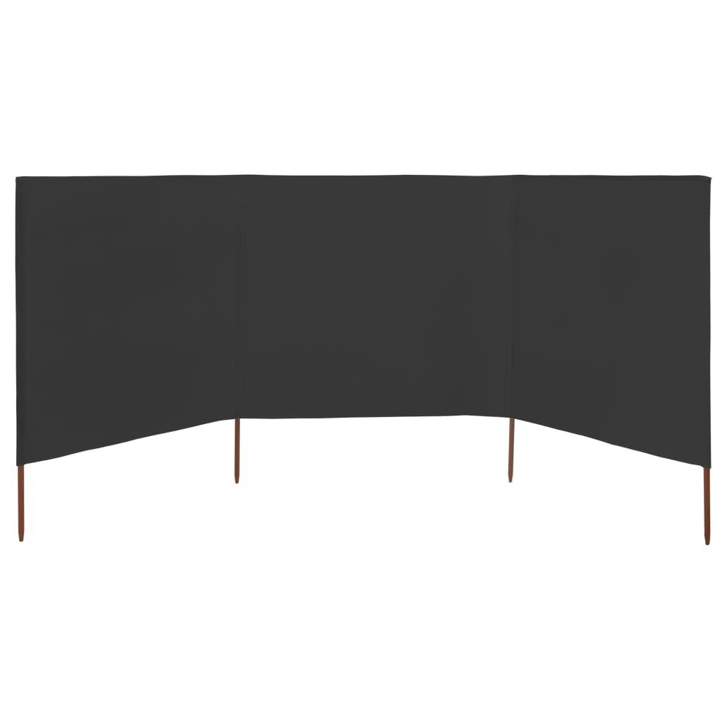 vidaXL Windscherm 3-panelen 400x120 cm stof antraciet