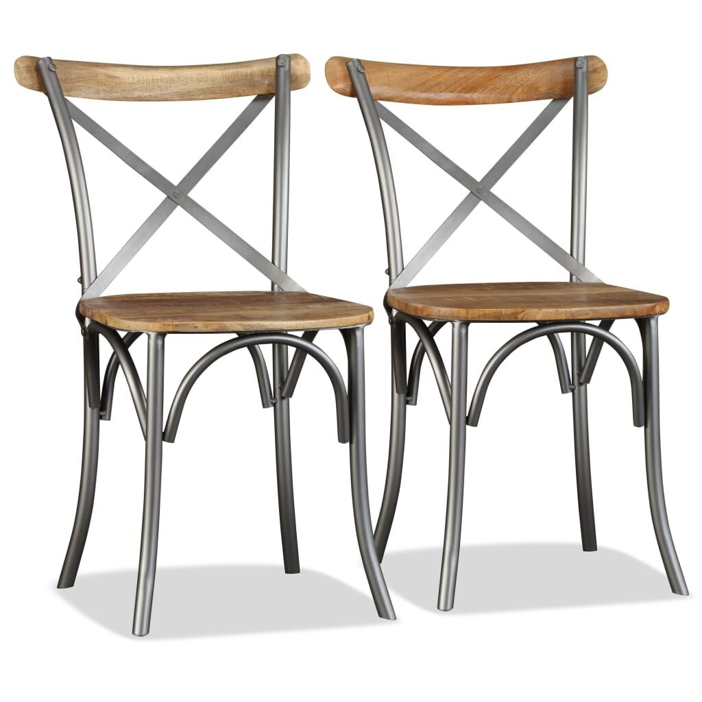 vidaXL Eetkamerstoelen 2 st massief mangohout