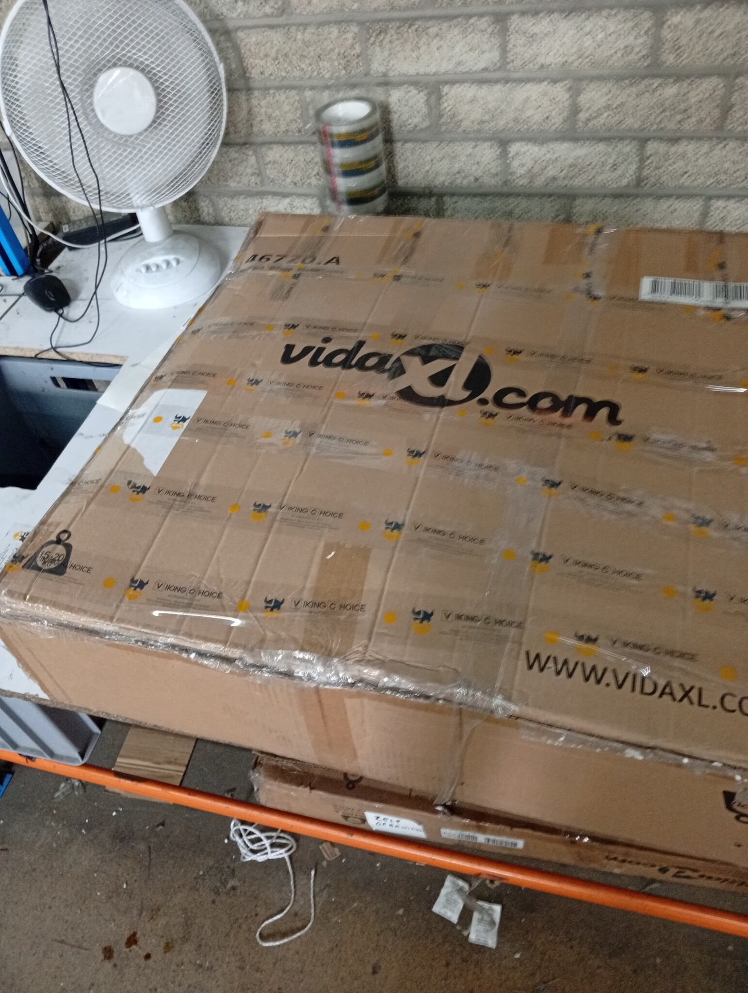 vidaXL Vuurschaal mozaïek 68 cm keramiek blauw en wit