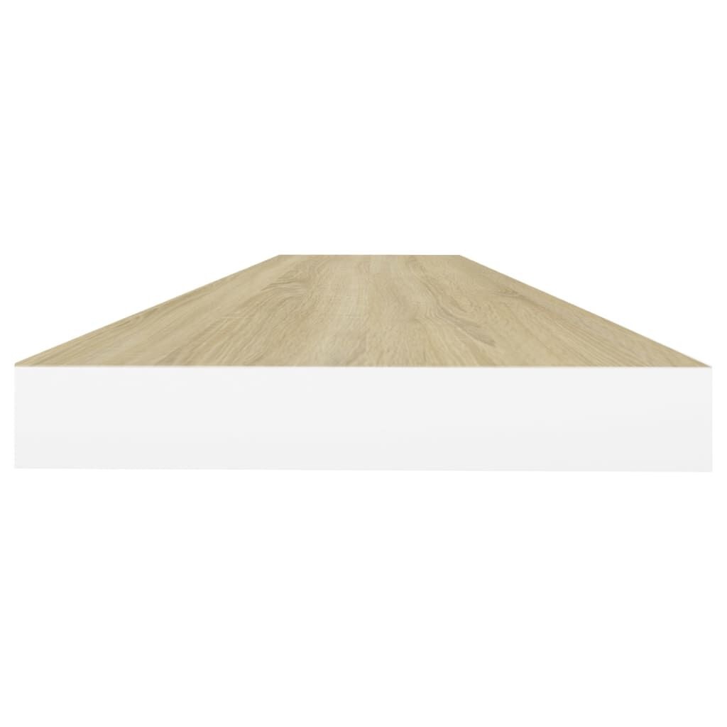 vidaXL Wandschappen zwevend 2 st 120x23,5x3,8 cm MDF eikenkleurig wit