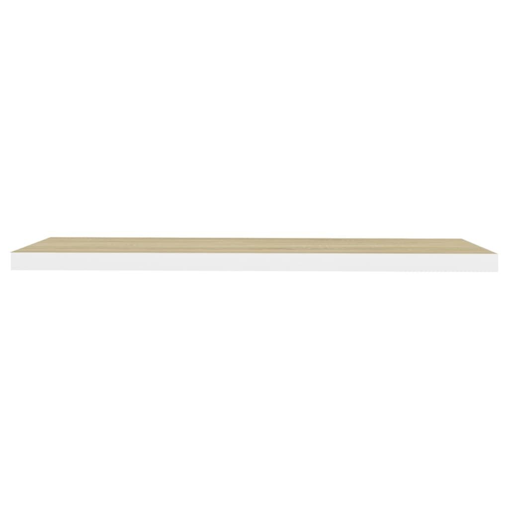 vidaXL Wandschappen zwevend 2 st 120x23,5x3,8 cm MDF eikenkleurig wit