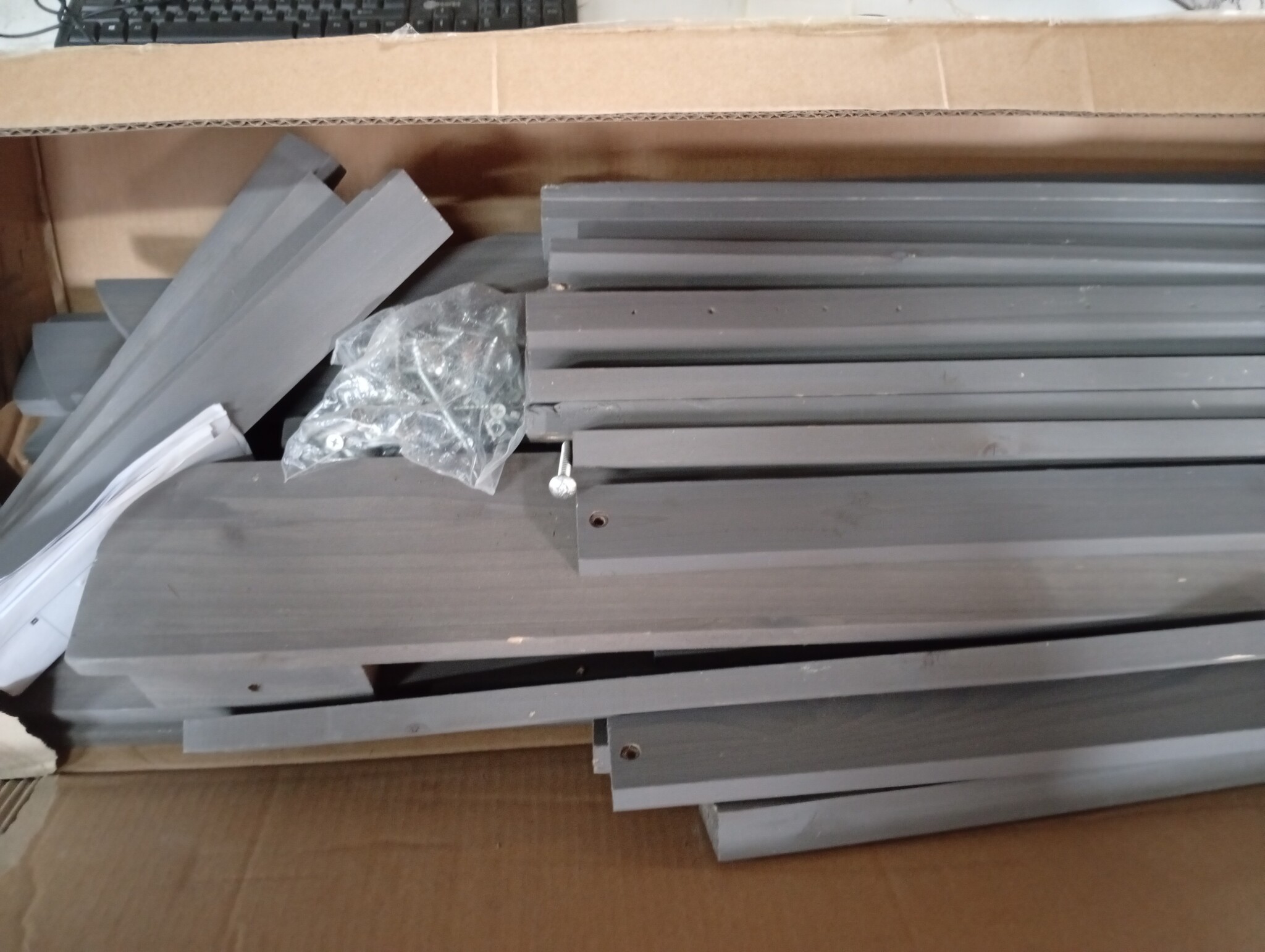 vidaXL Tuinstoel Adirondack voetenbank tafel massief vurenhout grijs