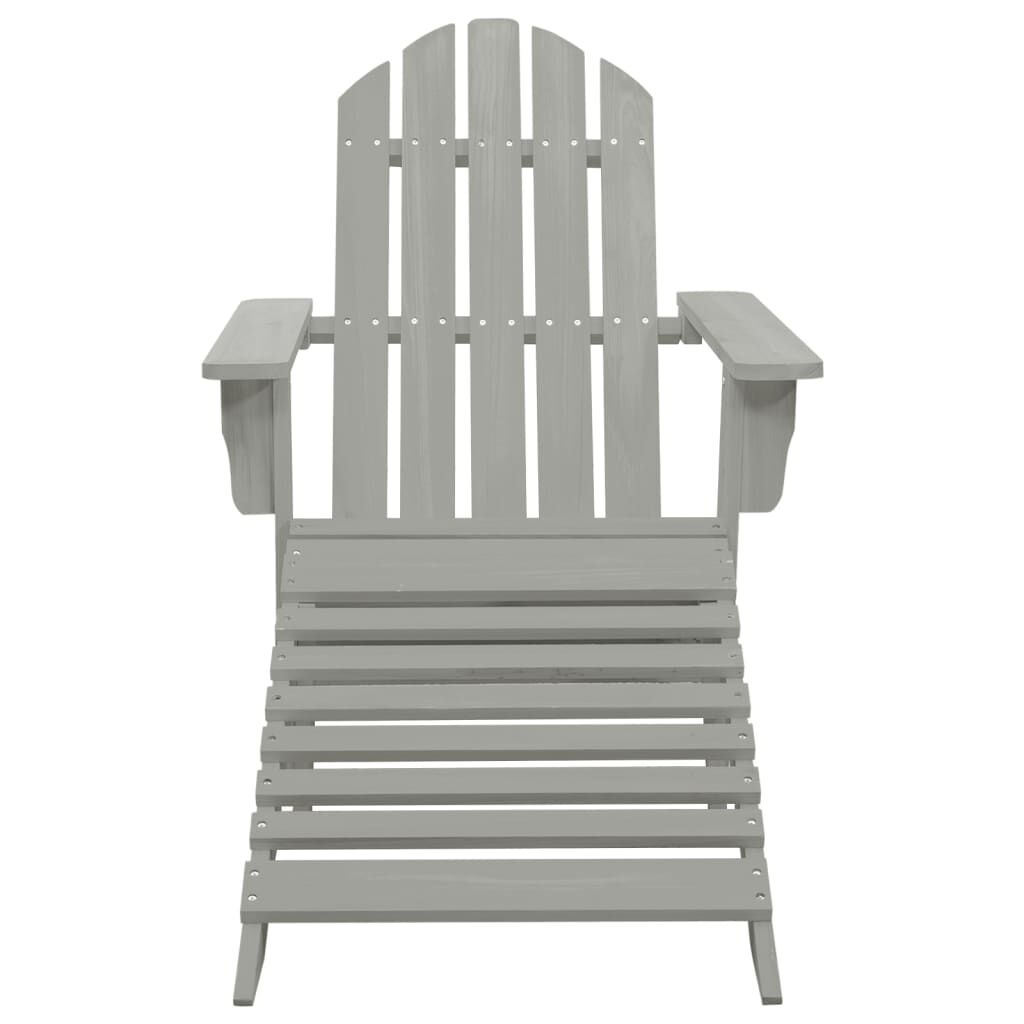 vidaXL Tuinstoel Adirondack voetenbank tafel massief vurenhout grijs