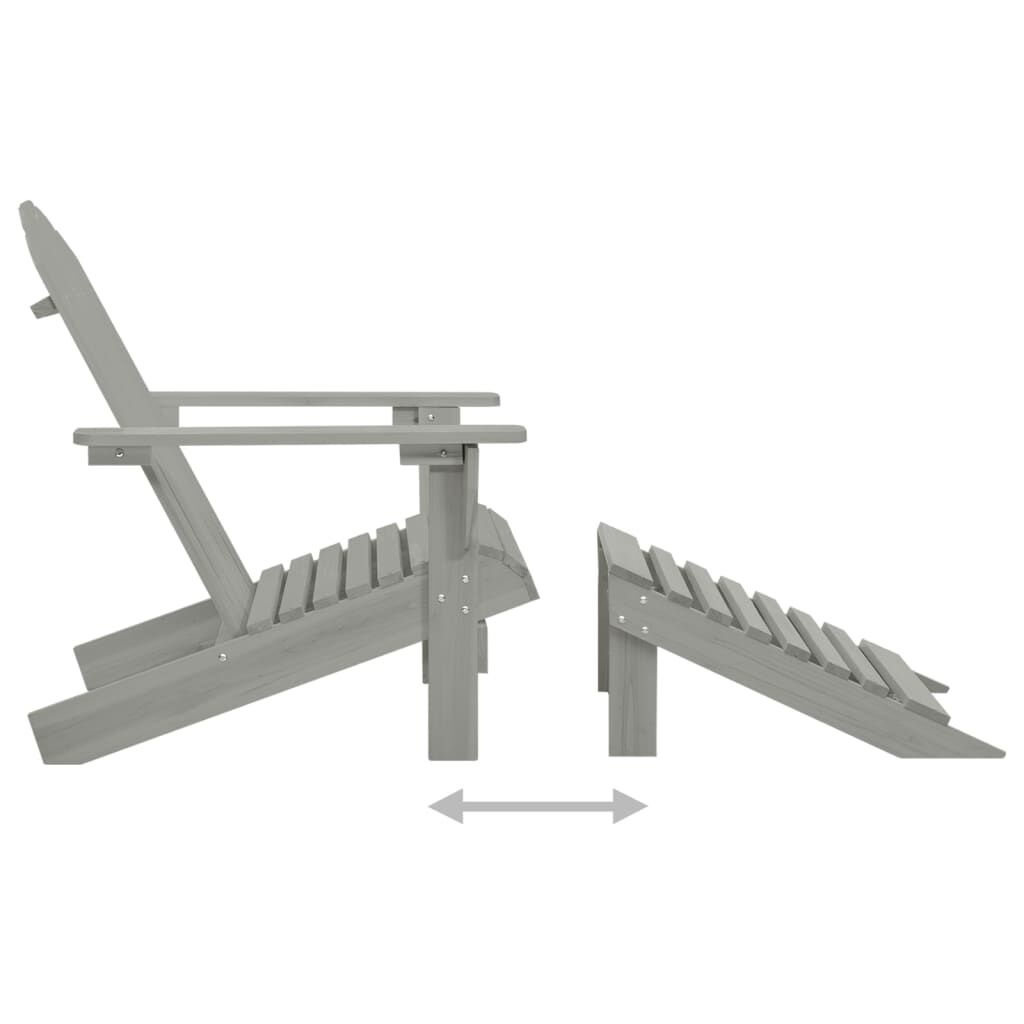 vidaXL Tuinstoel Adirondack voetenbank tafel massief vurenhout grijs