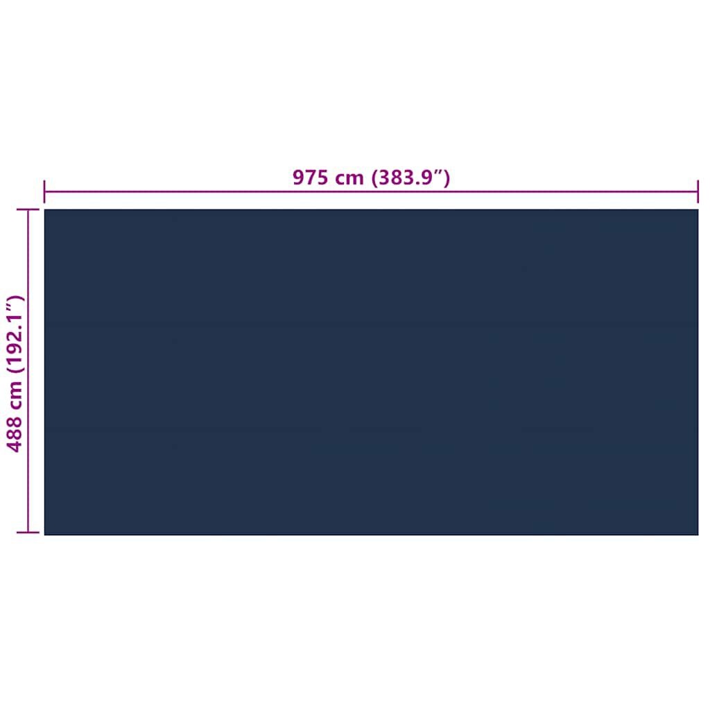 vidaXL Zwembadfolie solar drijvend 975x488 cm PE zwart en blauw