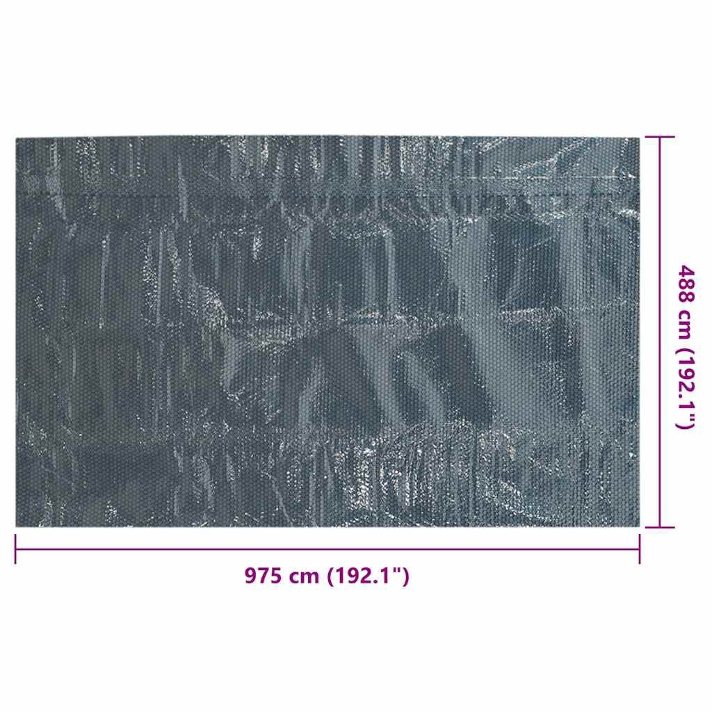 vidaXL Zwembadfolie solar drijvend 975x488 cm PE zwart en blauw