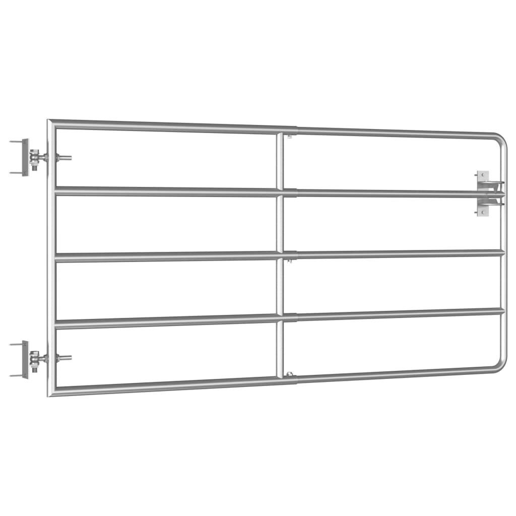 vidaXL Poort met 5 stangen (95-170)x90 cm staal zilverkleurig