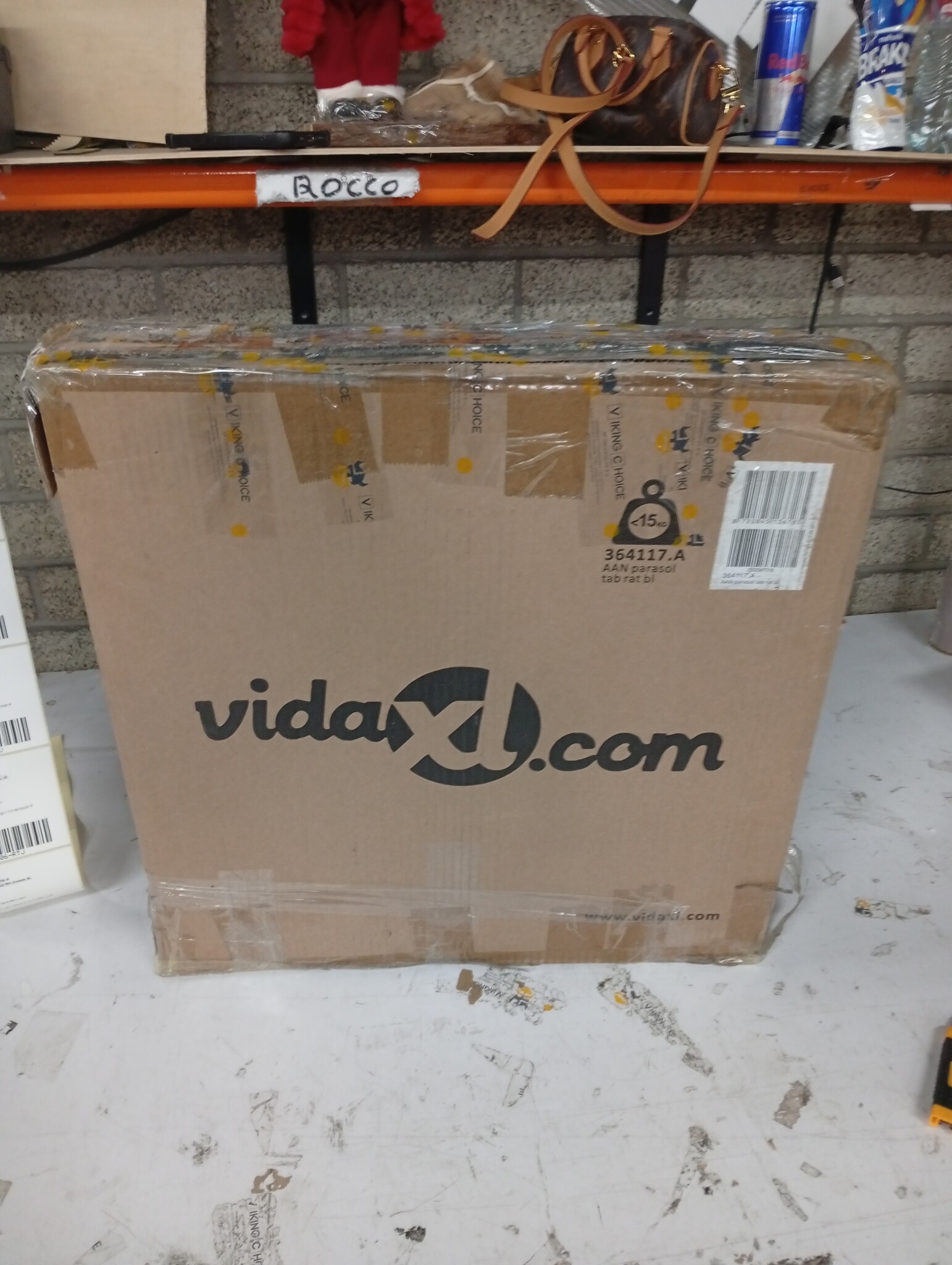vidaXL Tuintafel met parasolgat 55x55x46,5 cm poly rattan zwart