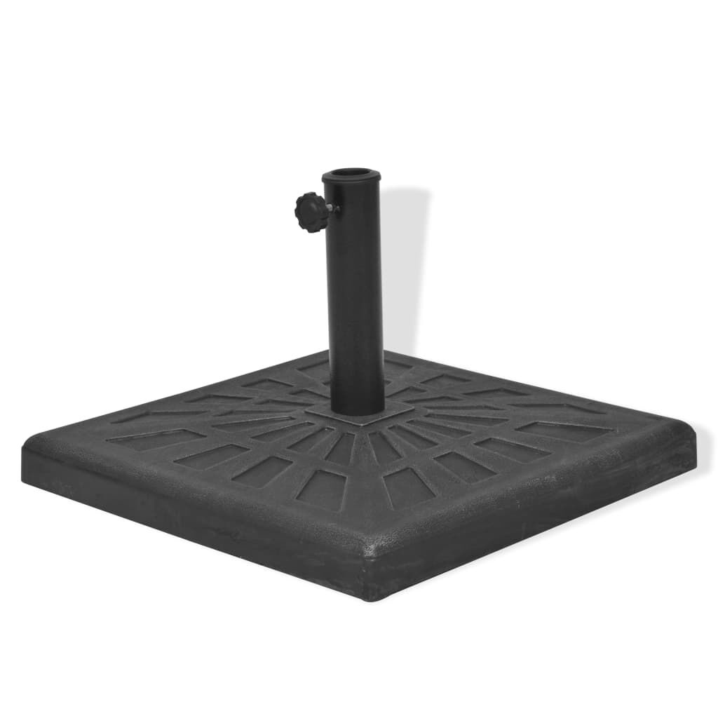 vidaXL Parasolvoet vierkant 19 kg hars zwart