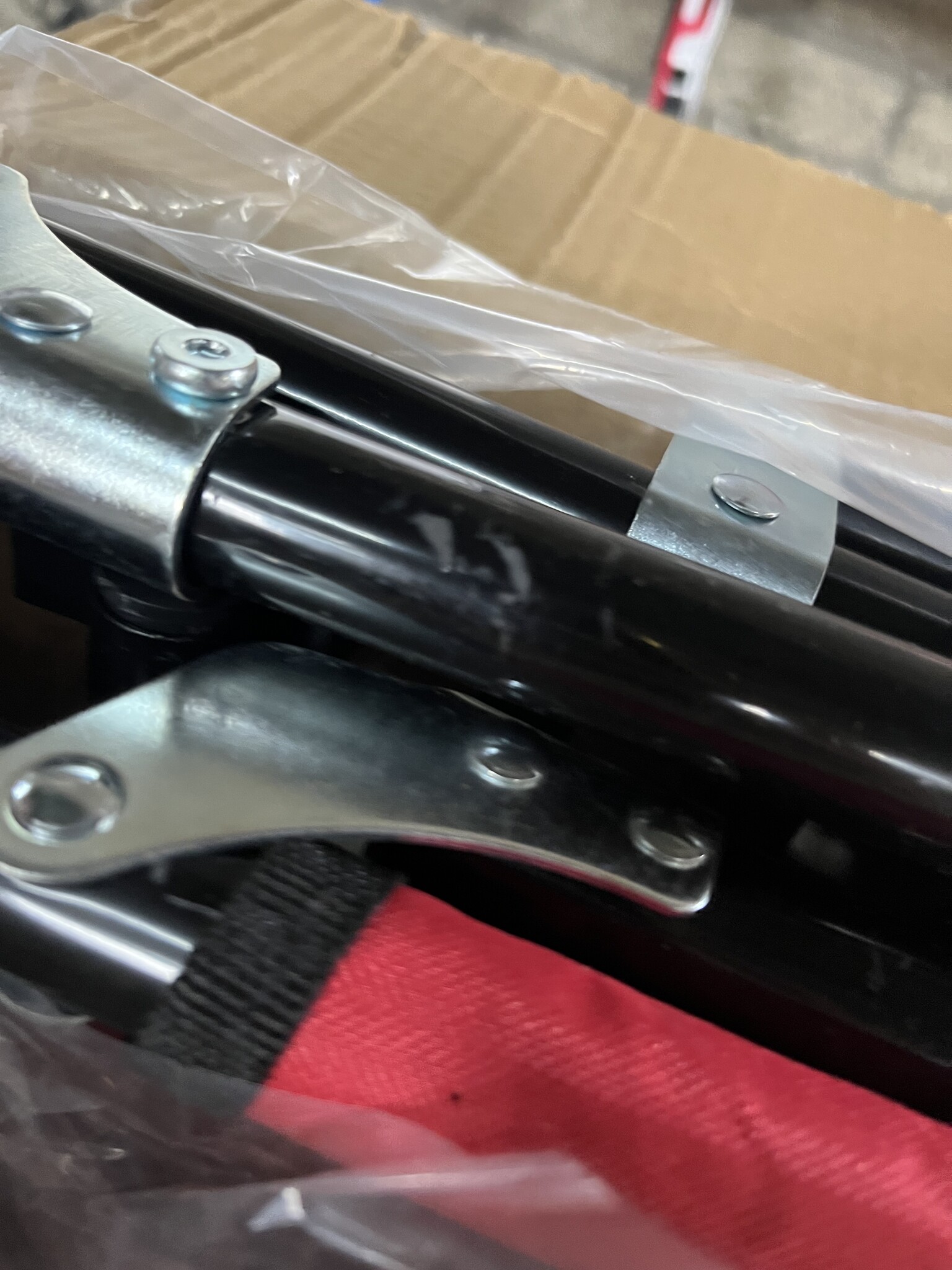vidaXL Ligbed inklapbaar oxford stof en gepoedercoat staal rood