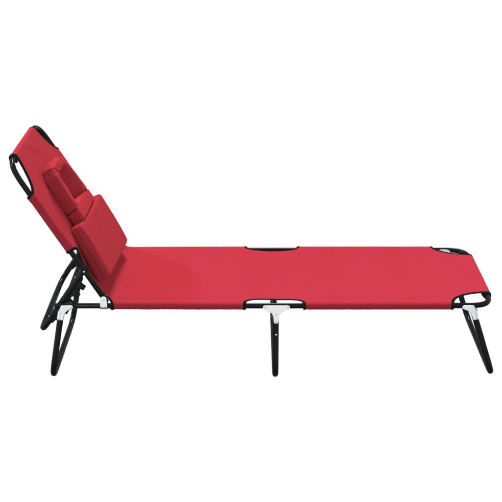 vidaXL Ligbed inklapbaar oxford stof en gepoedercoat staal rood