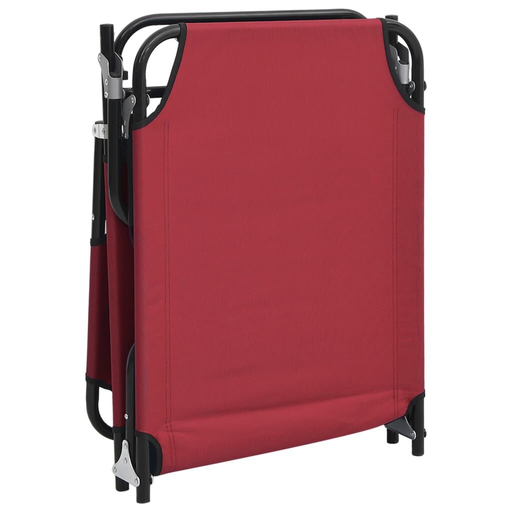 vidaXL Ligbed inklapbaar oxford stof en gepoedercoat staal rood